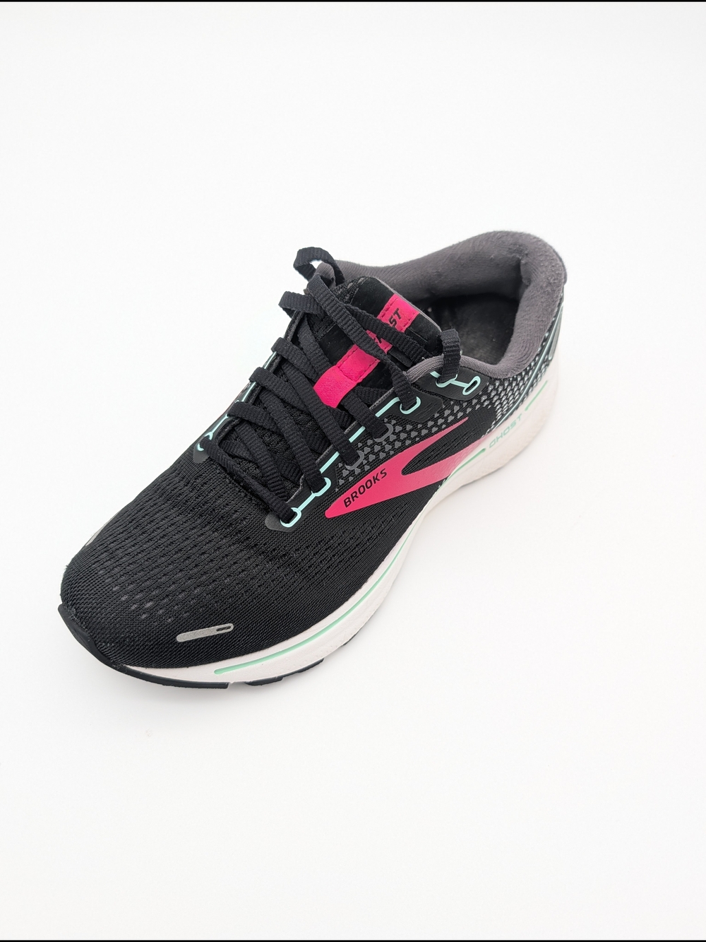 Brooks Women's Ghost 14 Running Shoes Size 8 (B) Blk/Mint/Pink Comfort - Picture 6 of 12